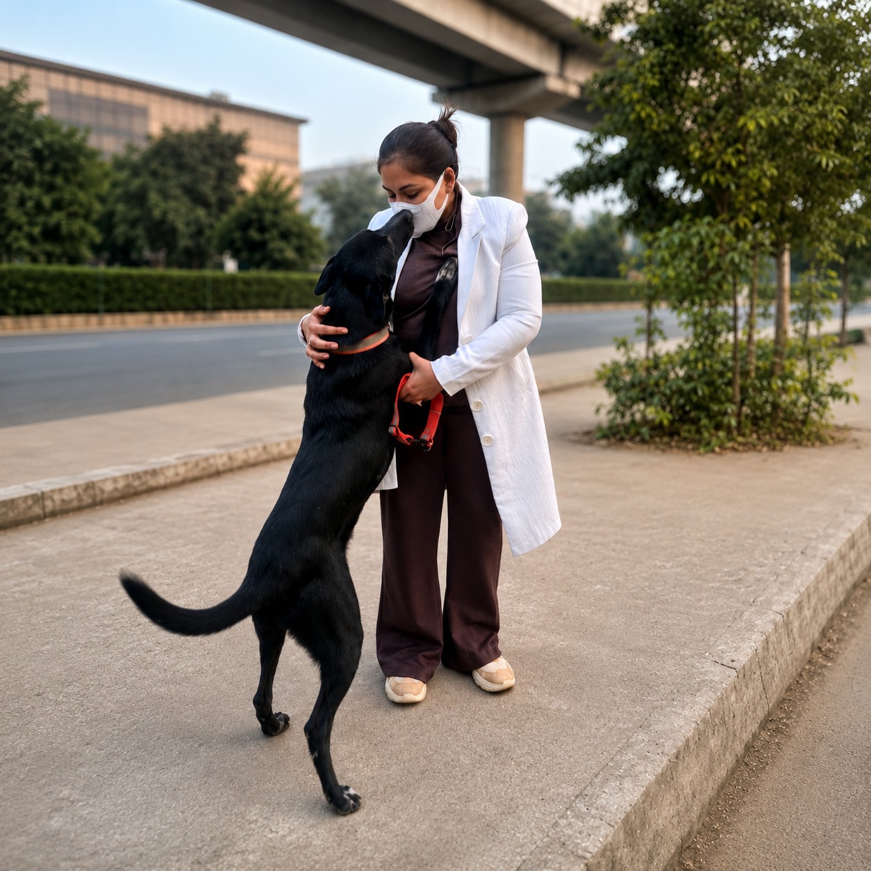 Niyti Dhawan Playing With Dogs